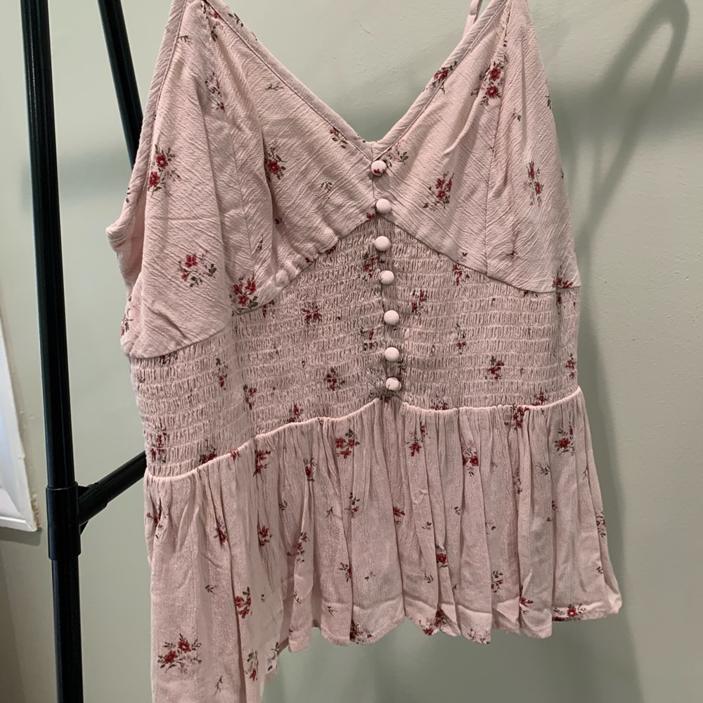 American Eagle Pink Floral Tank Top